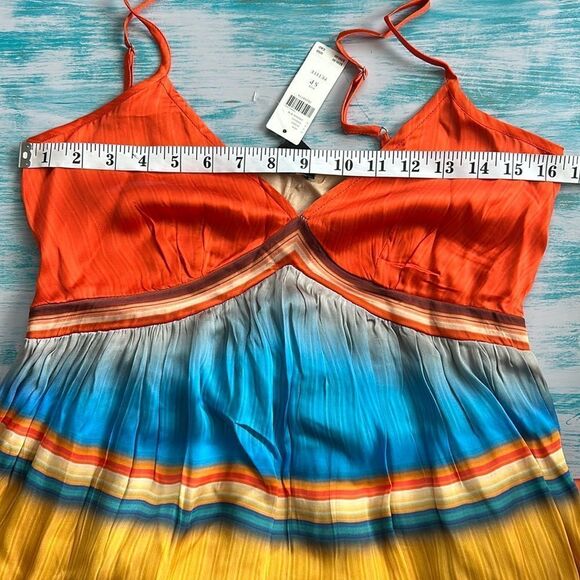 Anthropologie Tanvi Kedia V-Neck Colorblock Midi Dress New - Picture 11 of 14